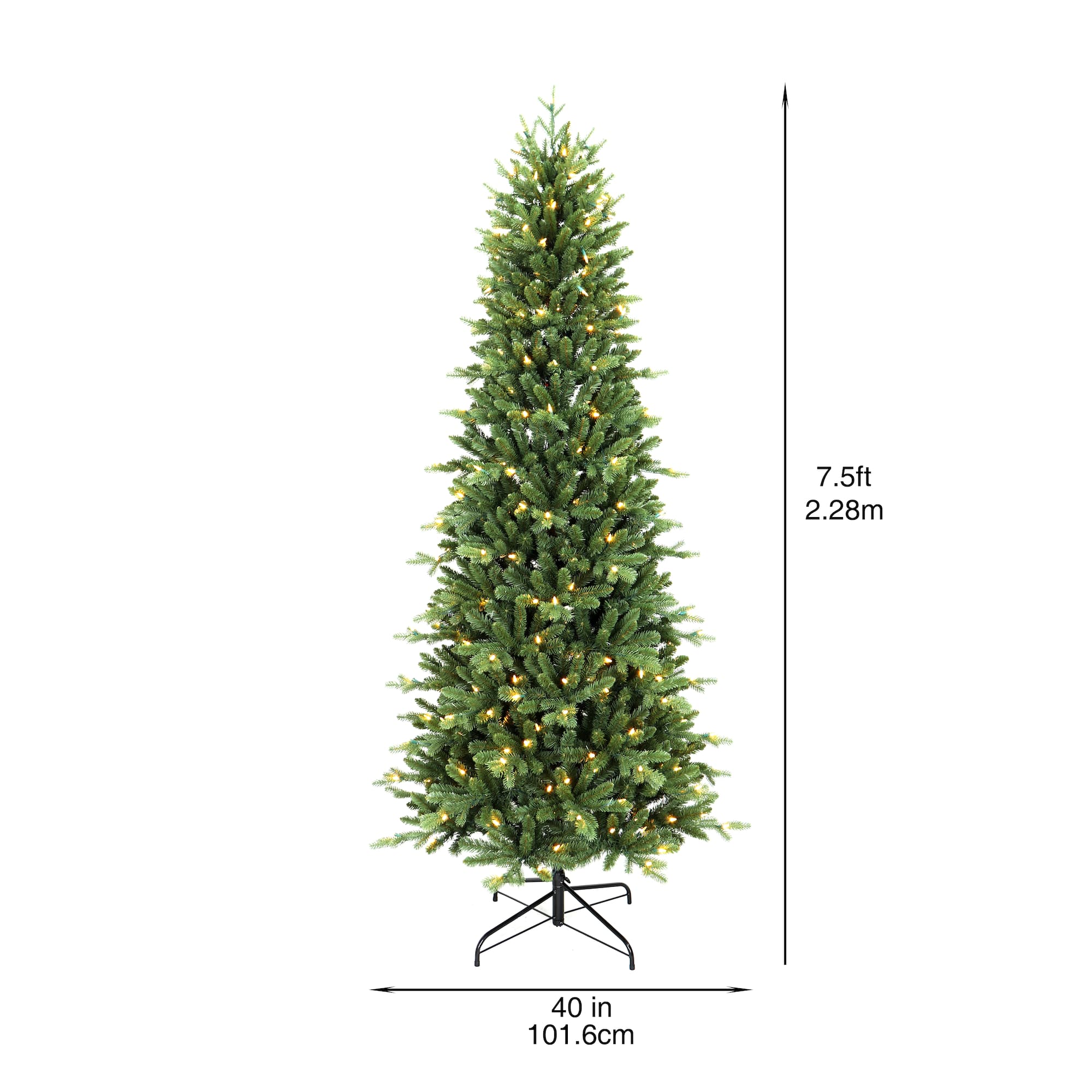 7.5ft. Pre-Lit Glenwood Slim Realistic Artificial Christmas Tree, Warm White LED Lights by Ashland®